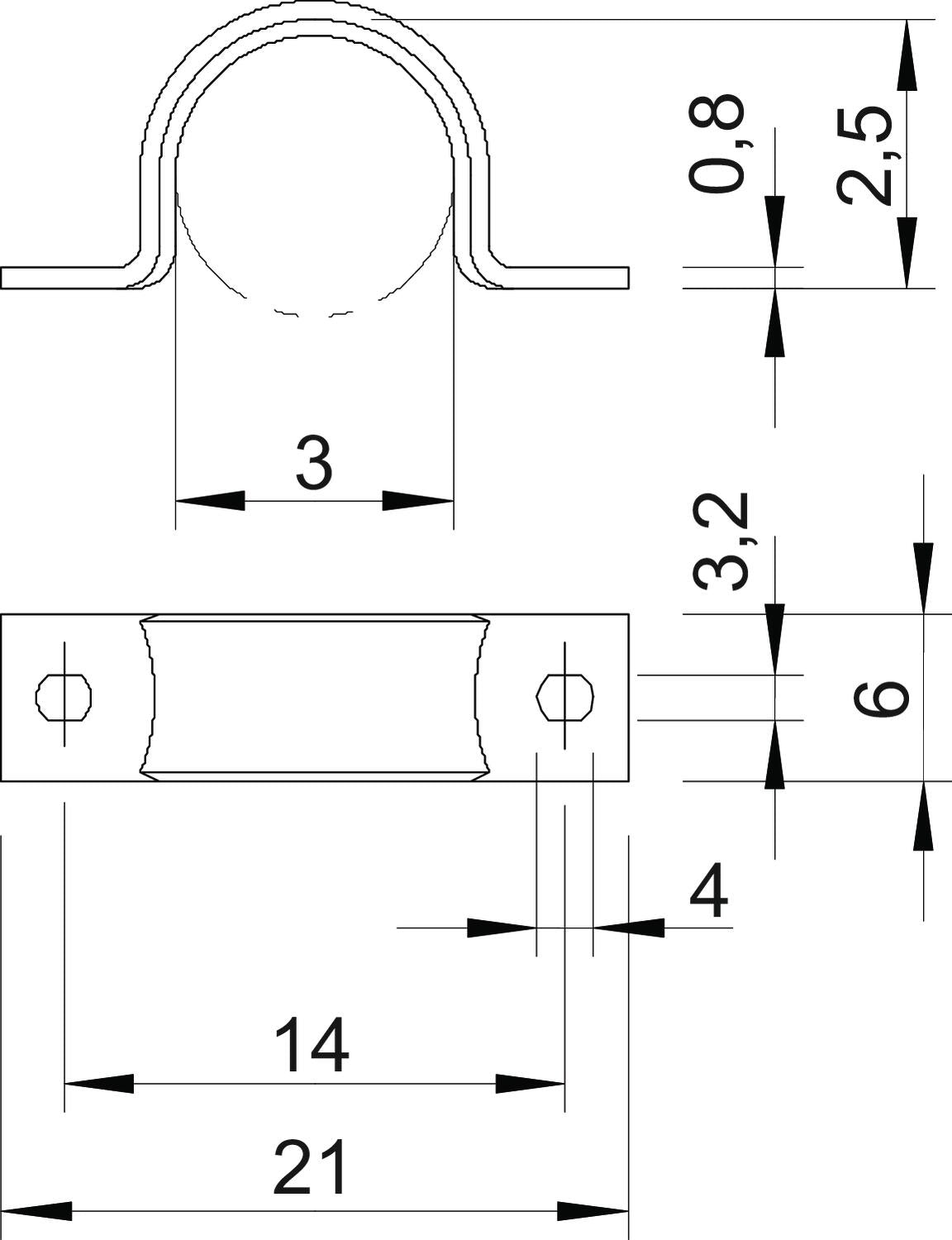 BETTERMANN Befestigungsschelle 1f 3mm WN 7855 B 3 zweilappig ST hfr
