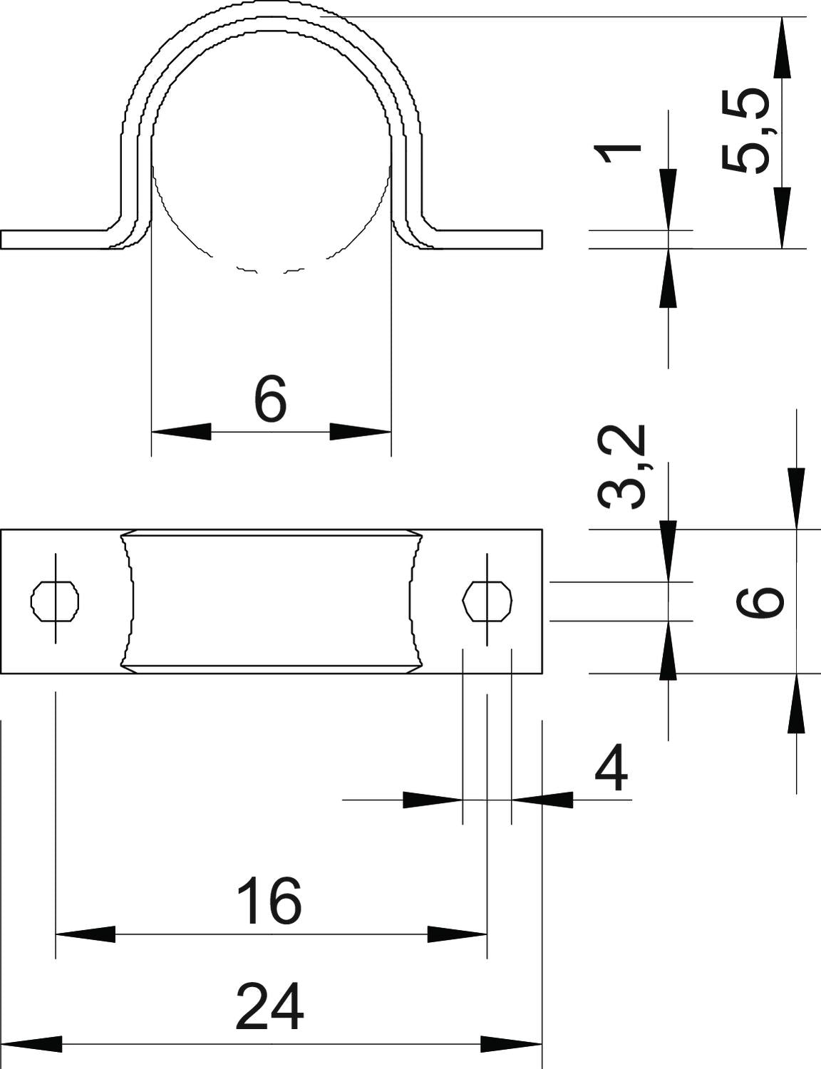 BETTERMANN Befestigungsschelle 1f 6mm WN 7855 B 6 zweilappig ST hfr