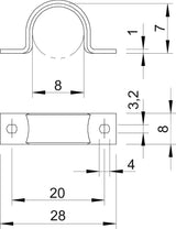 BETTERMANN Befestigungsschelle 1f 8mm WN 7855 B 8 zweilappig ST hfr