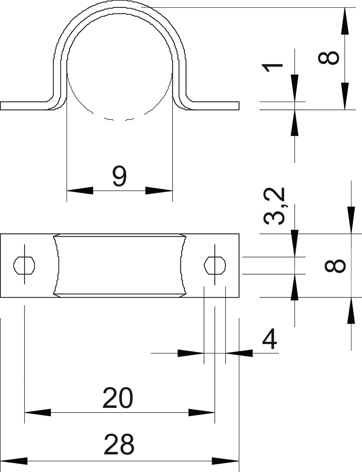 BETTERMANN Befestigungsschelle 1f 9mm WN 7855 B 9 zweilappig ST hfr