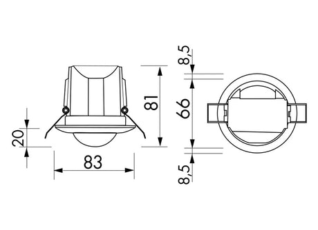 Bewegungsmelder UP 360°                           110-240V rws glz IP23