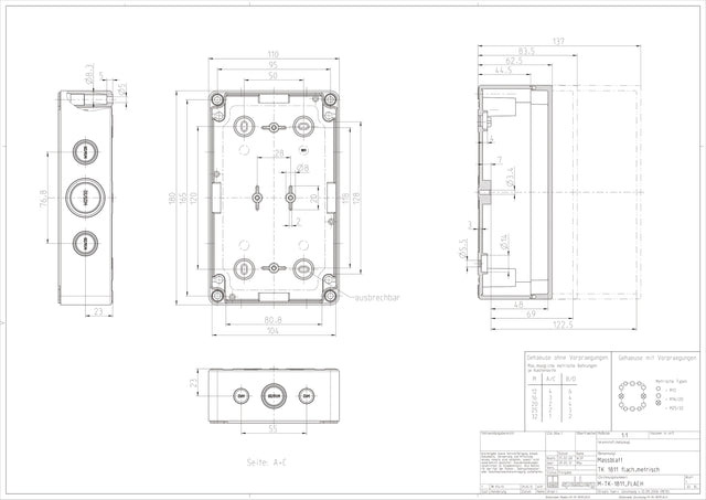 Leergehäuse Kst IP66                              B110xH180xT63mm ET150mm
