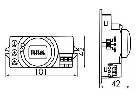 Bewegungsmelder UP 0-360°                         230V ws glz IP20