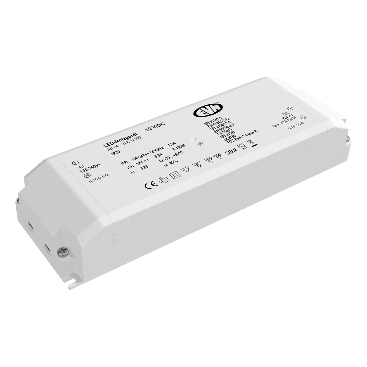 EVN LED-Trafo 0,1-100W 12V IP20 Kstgeh SLK12100 stat 184x60x32mm