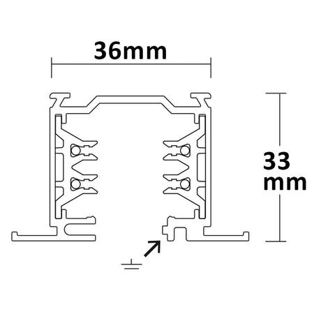 3-Phasen Classic Einbau-Stromschiene 2m schwarz - Beleuchtung