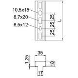 BETTERMANN C-Profilschiene ST 17mm CML3518P0400 SW 400x35x18mm D1,25mm