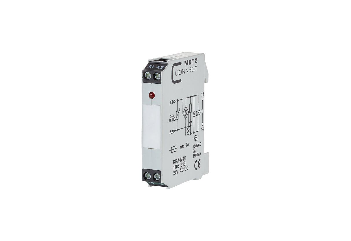 METZ CONNECT Schaltrelais 24V/AC 1S IP20 11061313 12,2x61,4x26,2mm Schraub