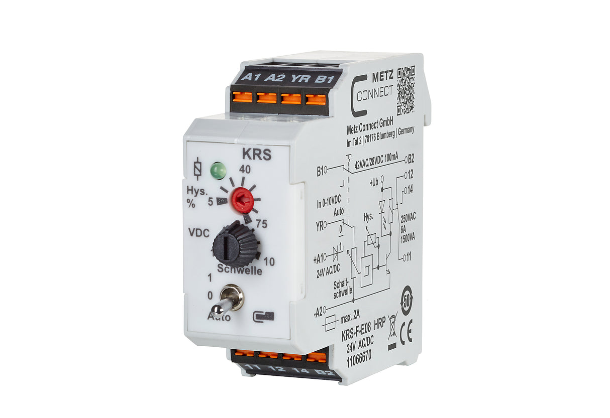 METZ CONNECT Schaltrelais 24V/AC 1W IP20 11066670 22,5x61,3x60mm Federzug