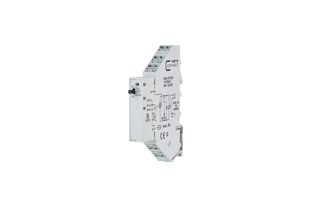 METZ CONNECT Schaltrelais 24V/AC 1W IP20 11070613 11,2x87,5x60mm Federzug