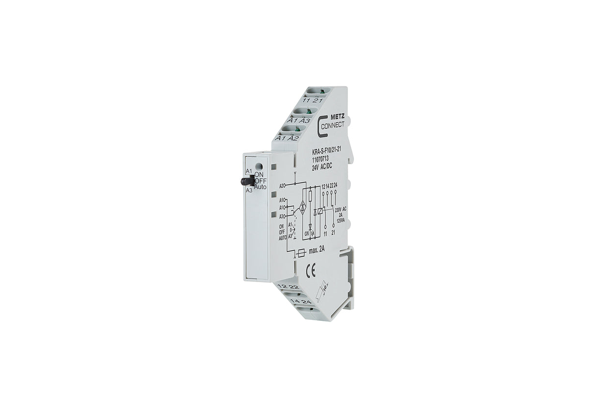METZ CONNECT Schaltrelais 24V/AC 2W IP20 11070713 11,2x88x60mm Federzug
