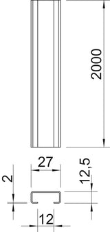BETTERMANN C-Profilschiene ST 12mm D2mm CL2712UP2000BK 2000x27x12,5mm