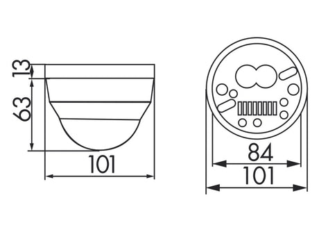 Präsenzmelder AP 360°                             110-240V rws glz IP54