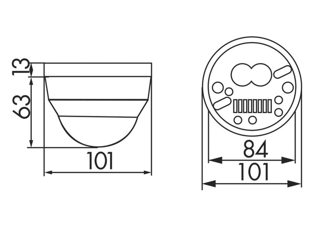 Präsenzmelder AP 360°                             110-240V rws glz IP54