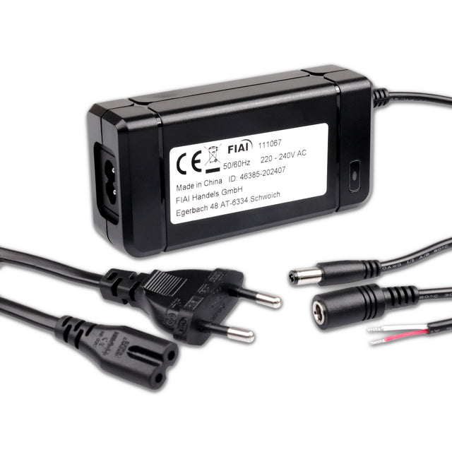 Trafo 24V/DC, 0-60W, mit Rundstecker und Flachstecker