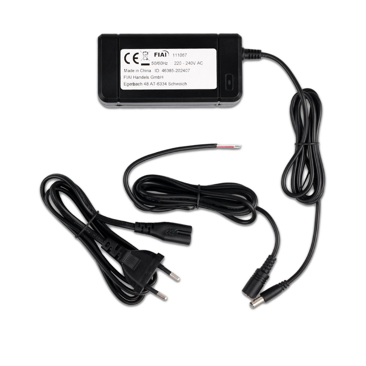 Trafo 24V/DC, 0-60W, mit Rundstecker und Flachstecker