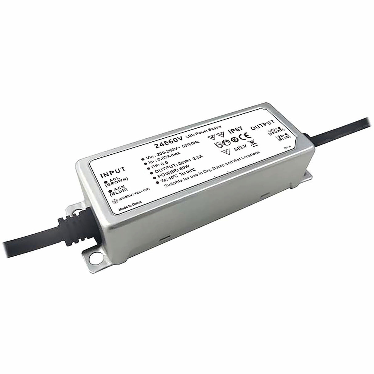 LED Trafo 24V/DC, 0-60W, IP66, Powersync