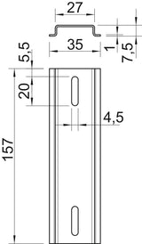 BETTERMANN Tragschiene ST vz 35/7,5mm 2069 T160 FS L157mm