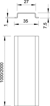 BETTERMANN Tragschiene ST vz 35/7,5mm 2069 2M FS L2000mm