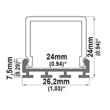 Abdeckung eckig frosted für Profil WING L: 200cm - Beleuchtung