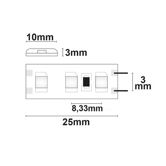 LED SIL845 Flexband 12V DC 9,6W IP66 4500K 5m Rolle 120 LED/m - Beleuchtung