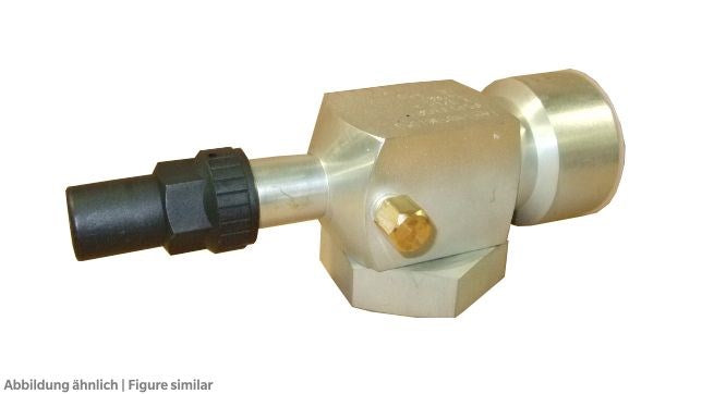 Rotalockventil 2 1/4"-12x54mm 2-1/8" lötohne Dichtung, 2 Stutzen 7/16"UNF (1/4")