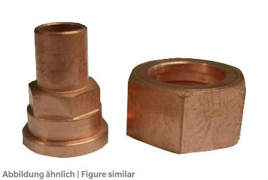 Rotalockadapter 1"-14 x 10mm löt gerade, Mutter SW30, Körper SW20