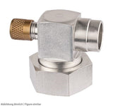 Rotalockadapter 2 1/4"- 42mm löt Winkel 90gr, mit 1 Schraderstutzen