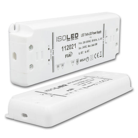 24 V/DC LED Netzteil mit MM-Zeichen - ideal für direkte Montage auf normal entflammbaren Oberflächen wie z.B. Holz. Geschützt gegen Überstrom, Kurzschluss, Übertemperatur. Temperaturbereich: -20°C bis +50°C (tc=85°C). Kennzeichen: SELV, MM, Schutzklasse 2, IP20
