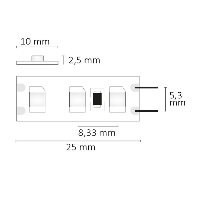 LED SIL825 Flexband 12V DC 9,6W IP20 2500K 5m Rolle 120 LED/m - Beleuchtung
