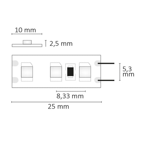 LED SIL840 Flexband 12V DC 9,6W IP20 4000K 5m Rolle 120 LED/m - Beleuchtung
