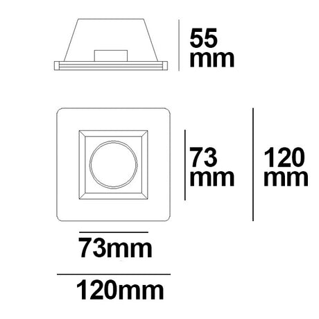 Gips Einbaustrahler für GU10/MR16 Spots mit Glas satin rückversetzt weiß - Beleuchtung