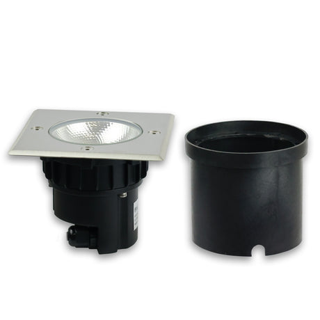 LED Bodeneinbaustrahler eckig Edelstahl IP67 7W COB 90° warmweiß - Beleuchtung