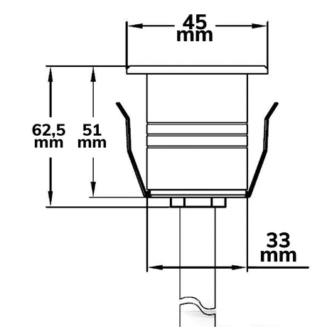 LED Einbaustrahler Edelstahl 2W 60° IP67 12V AC/DC warmweiß - Beleuchtung
