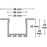 LED Einbauprofil WING20 Flansch gerade eloxiert L: 200cm - Beleuchtung
