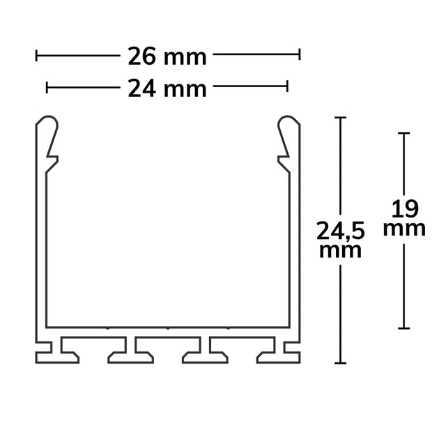 LED Aufbauprofil WING20 eloxiert L: 200cm - Beleuchtung