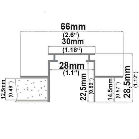 Installationskanal für Einbauprofile WING L: 200cm für 12,5mm Rigips-Platten - Beleuchtung