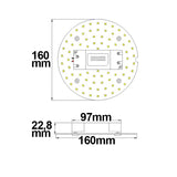 LED Umrüstplatine 160mm 12W mit Magnet neutralweiß - Beleuchtung