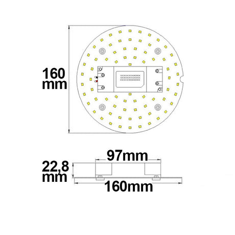 LED Umrüstplatine 160mm 12W mit Magnet neutralweiß - Beleuchtung