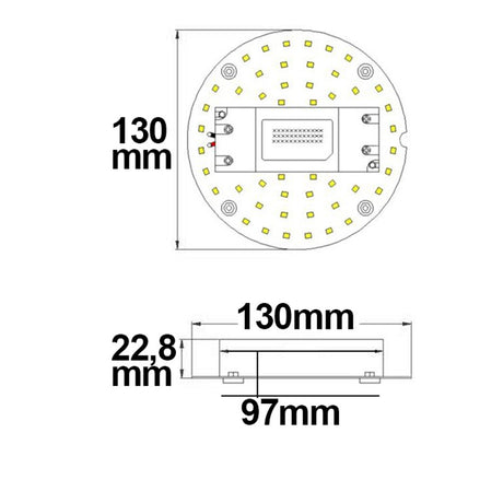 LED Umrüstplatine 130mm 9W mit Magnet neutralweiß - Beleuchtung