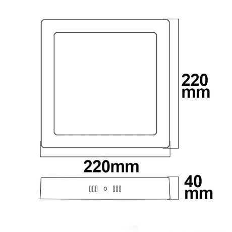 LED Deckenleuchte weiß 18W eckig 220x220mm warmweiß - Beleuchtung
