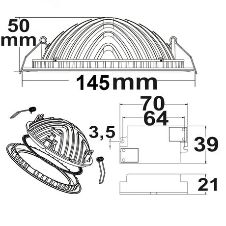 LED Downlight LUNA 15W indirektes Licht weiß warmweiß dimmbar - Beleuchtung