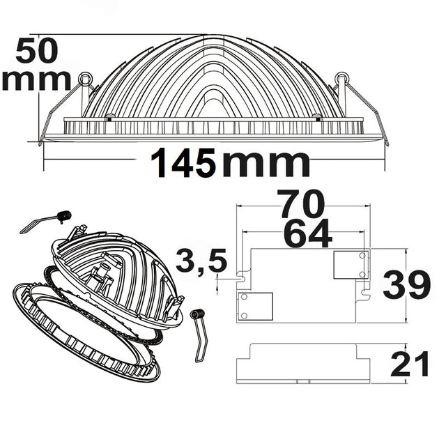 LED Downlight LUNA 15W indirektes Licht weiß warmweiß dimmbar - Beleuchtung