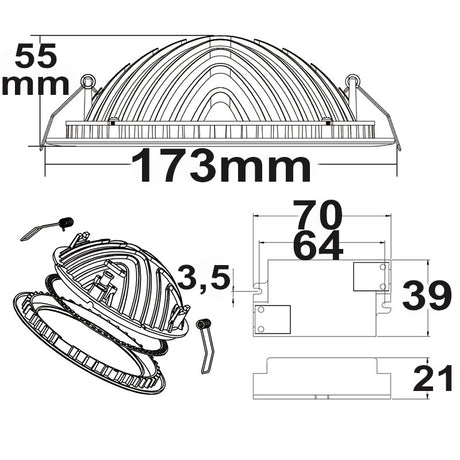 LED Downlight LUNA 18W indirektes Licht weiß warmweiß dimmbar - Beleuchtung