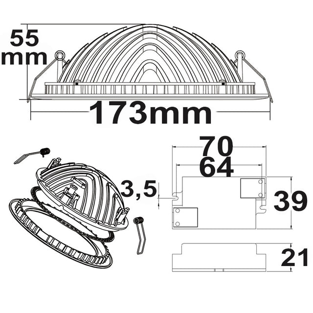 LED Downlight LUNA 18W indirektes Licht weiß warmweiß dimmbar - Beleuchtung
