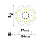 LED Umrüstplatine 160mm 14W warmweiß mit Haltemagnet und HF-Bewegungssensor - Beleuchtung