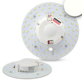 LED Platine mit 4 Magnethaltern, Platinenstärke 3mm, geeignet für Wand- und Deckenleuchten mit Metall oder Blech Montageplatte, inkl. vormontiertem Trafo 330mA, 27-42V mit Radarsensor - Empfindlichkeit/Zeit/Verzögerung über Dip-Schalter einstellbar.