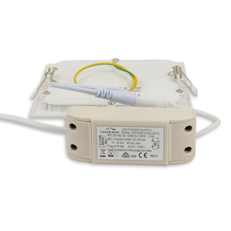 LED Downlight 9W eckig ultraflach weiß warmweiß dimmbar - Beleuchtung