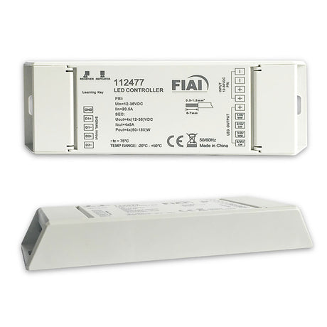 Frequenz 434MHz/868MHz, 1 Zone Single-Color / RGB+W / weissdynamischer Sequenzer, kann von bis zu 5 verschiedenen Sys-One Controllern angesprochen werden, je Zone wird ein Sequenzer benötigt. Programmierung bleibt auch nach Abschalten der Stromzufuhr erhalten. Installation und Anschluss ausschließlich Spannungsfrei durchführen!