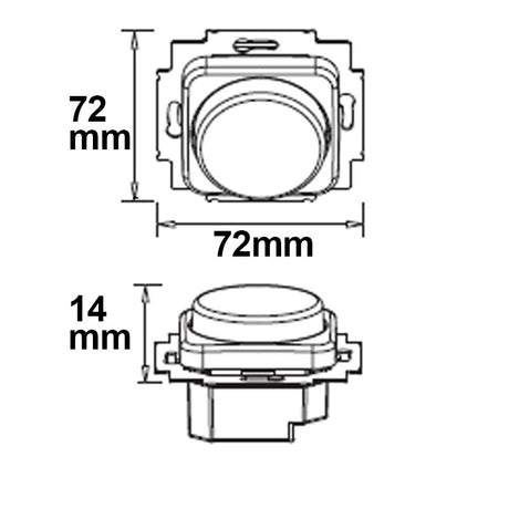 Sys-One single color 1 Zone Einbau-Drehknopf-Fernbedienung rahmenlos mit Batterie - Beleuchtung