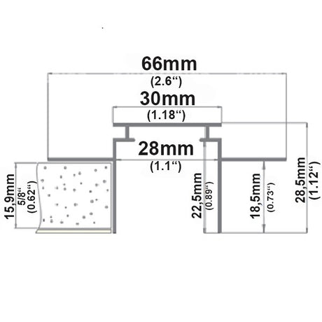 Installationskanal für Einbauprofile WING L: 200cm für 15mm Rigips-Platten - Beleuchtung